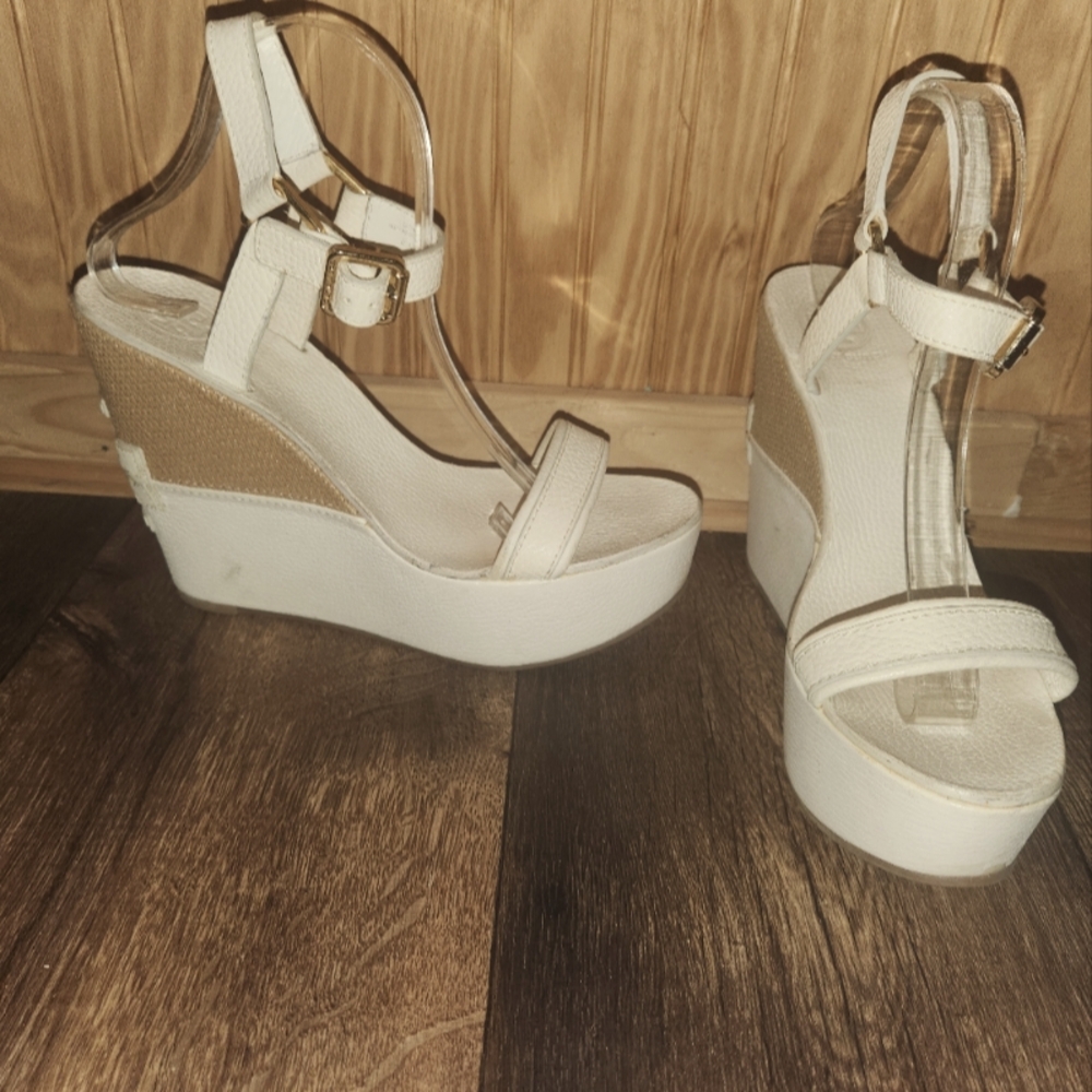Tory Burch Carlee Wedge Ivory Sandals
